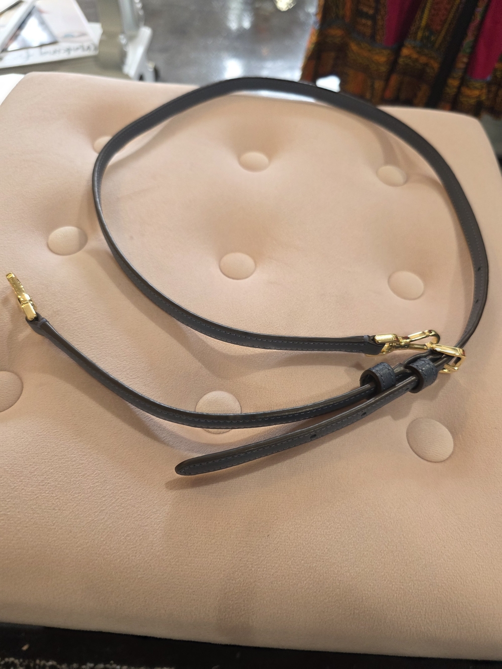kate spade Blue Leather Adjustable Crossbody Strap with Gold Hardware
